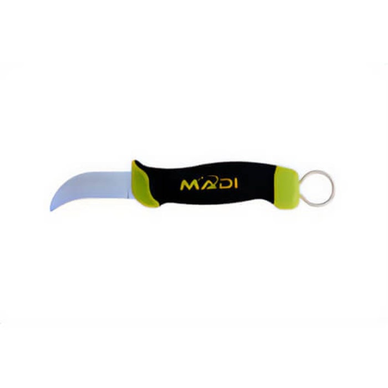 MADI FBSK-3B Fixed Blade Blunted Skinning Knife, Ergonomic, Rubber Grip, High-Grade Stainless Steel, Hi-Viz Green