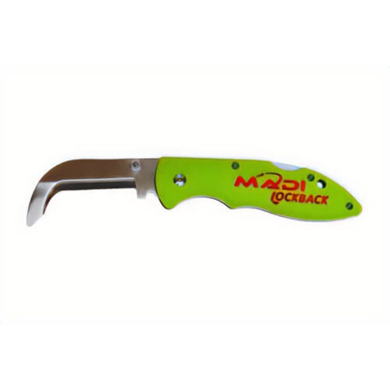 MADI LB-2S Lockback Safety Blade Lineman Knife with Lockback to Close, Reversible Belt Clip, High-Grade Stainless Steel