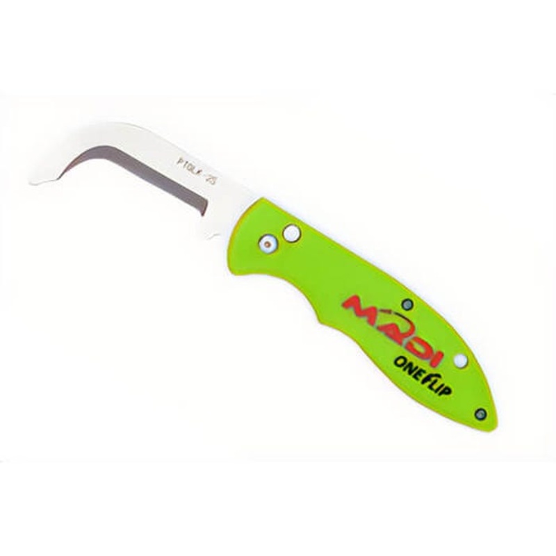 MADI PTOLK-2S OneFlip Safety Blade Lineman Knife, Patented Safety Blade, High-Grade Stainless Steel, Hi-Viz Green