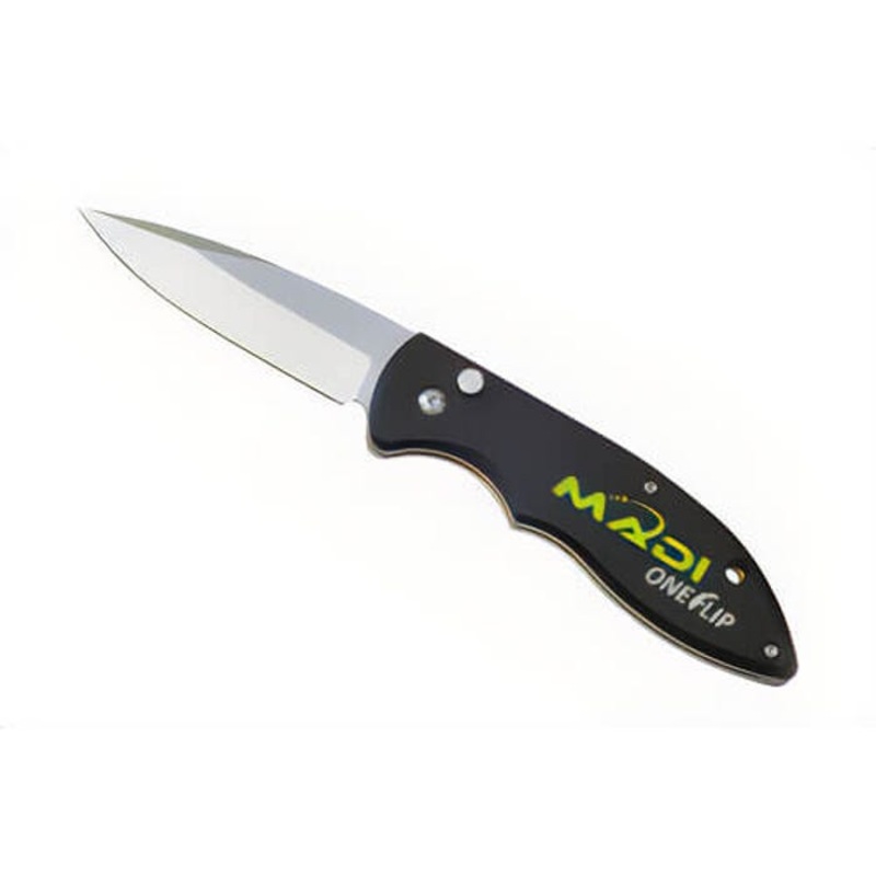 MADI PTOSK-5 OneFlip Pointed Straight Knife, Drop Point Blade, Reversible Belt Clip, High-Grade Stainless Steel, Black