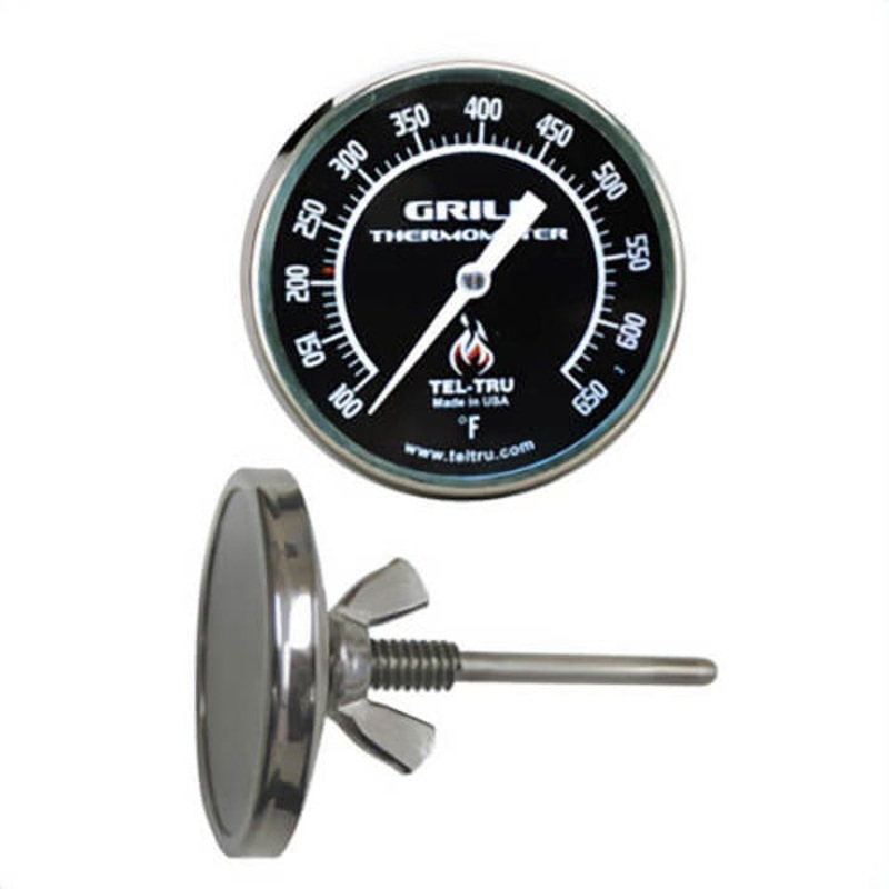 Tel-Tru 221GEIAHABFAHAA Dial Thermometer, Back Connected, 100/650F, 1/4 in - 20, 2.125 in Stem, 2 in Dial Size