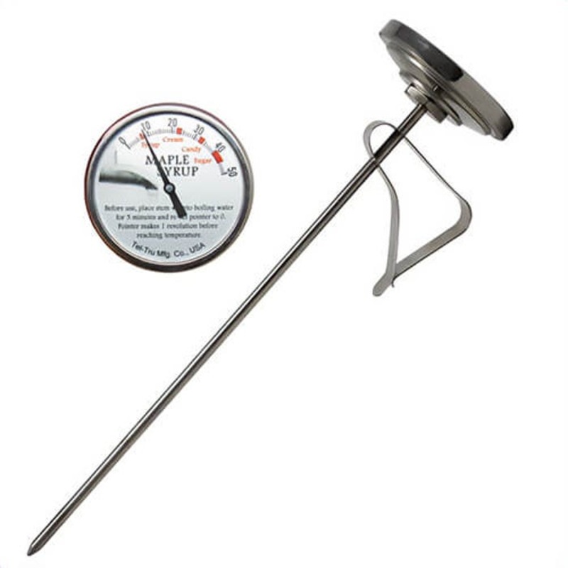 Tel-Tru 231A08ERAFEADAA Dial Thermometer, Back Connected, 0/50C, Recal Nut, 8 in Stem, 2 in Dial Size