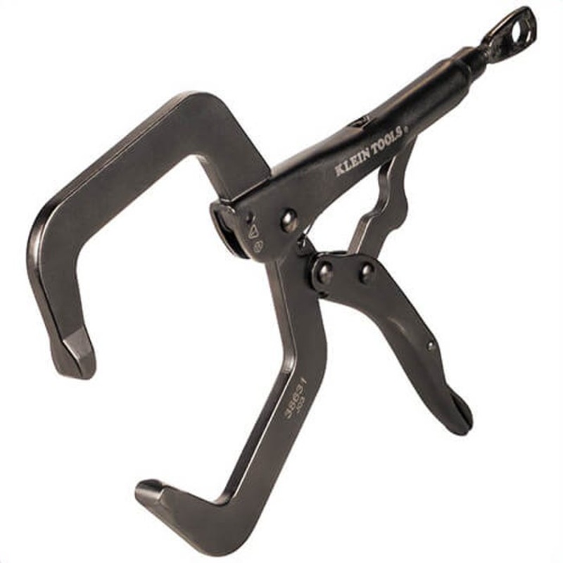 Klein 38631 C-Clamp Locking Pliers With Standard Jaws, Molded Grip Finish, Steel, Black, 4.56 in Handle, 3.2 in Jaw Capacity, 9 in