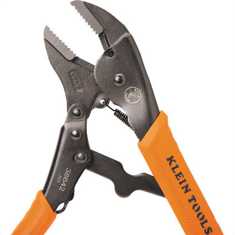Klein 38642 Straight Jaw Locking Pliers, Molded Grip Finish, Steel, Orange/Black, 5.84 in Handle, 2.4 in Jaw Capacity, 10 in