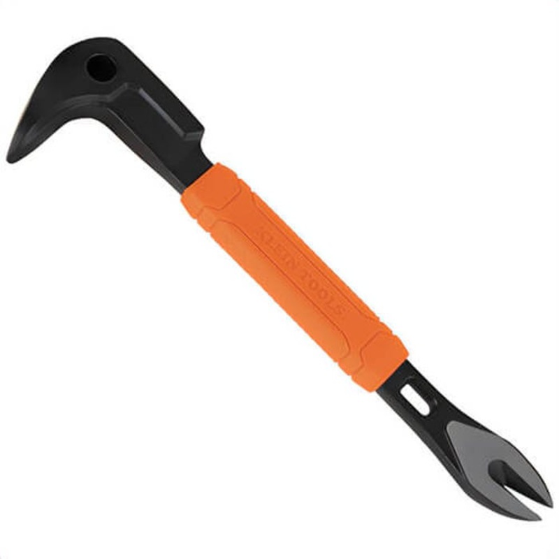 Klein 66091 Nail Puller with Integrated Dimpler, Carbon Steel, Black/Orange, TPR Grip, 8 in