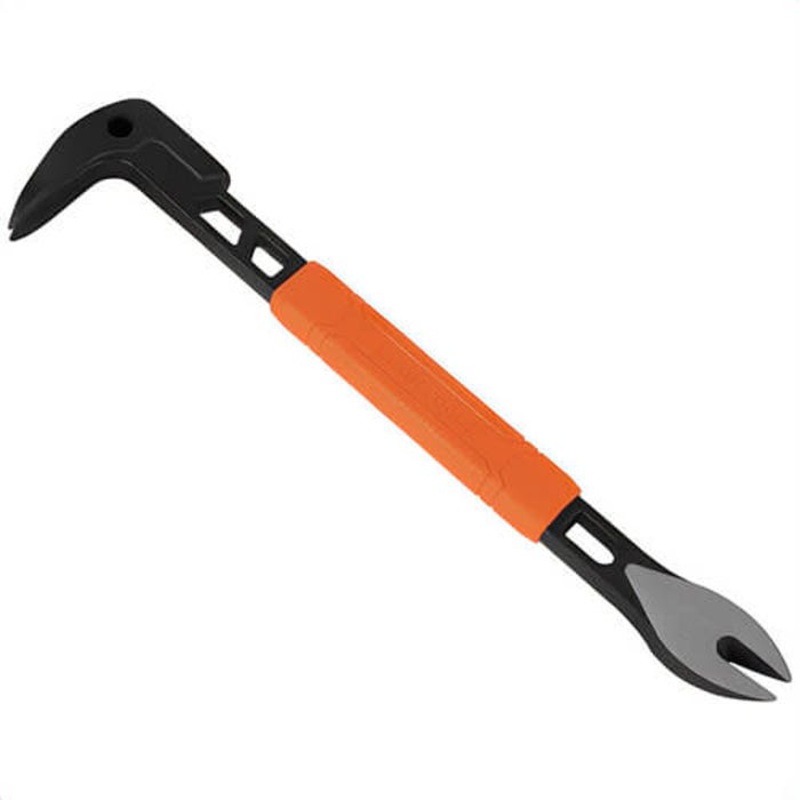 Klein 66093 Nail Puller with Integrated Dimpler, Carbon Steel, Black/Orange, TPR Grip, 12 in