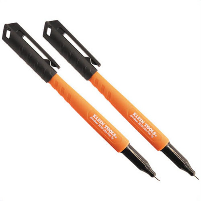 Klein 861002 Skribes Ultra Fine Tip Permanent Markers, Polypropylene, Black, 2 pk