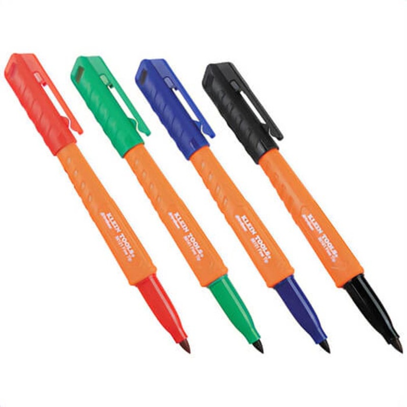 Klein 861914 Skribes Fine Tip Permanent Markers, Polypropylene, Multi-Color, 4 pk