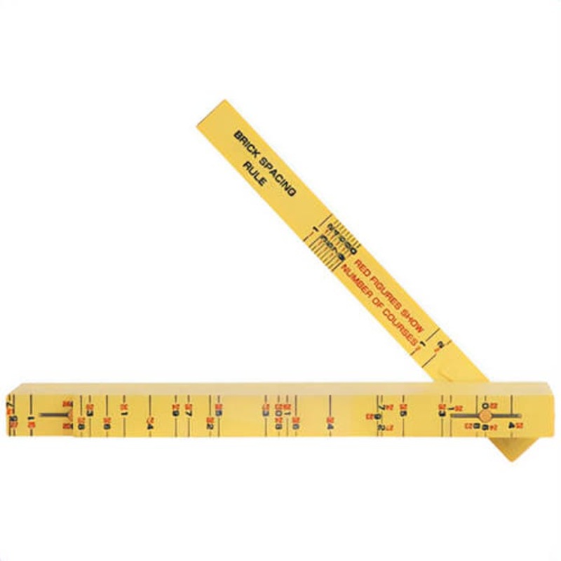 Klein 91163B Fiberglass Folding Rule, Outside Reading, Brick Scale, Nylon, Fiberglass Reinforced, Yellow, SAE