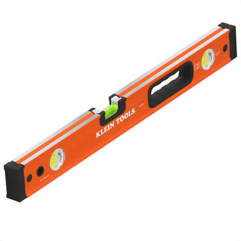 Klein 93524 Box Beam Level, Powder Coating Finish, Aluminum, 0.029 0 or 0.5 mm/m, 3 Vial, 24 in