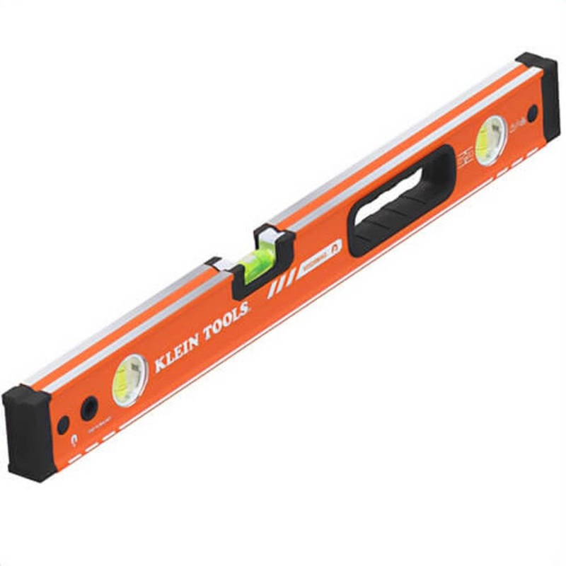 Klein 93524MAG Magnetic Box Beam Level, Powder Coating Finish, Aluminum, 0.029 0 or 0.5 mm/m, 3 Vial, 24 in