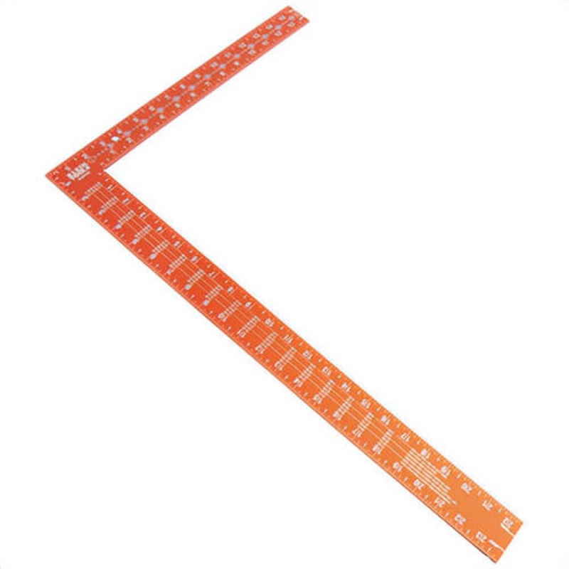 Klein 935FSQ Framing Square, 0 in to 24 in x 0 in to 16 in Measurement, Imperial, Orange, Aluminum