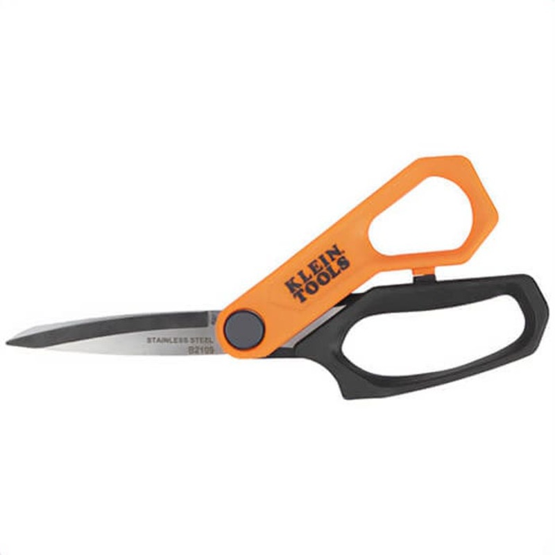 Klein B2109 Stainless Steel Utility Shears, Straight Blade, Ambidextrous, Orange/Black, 9 in
