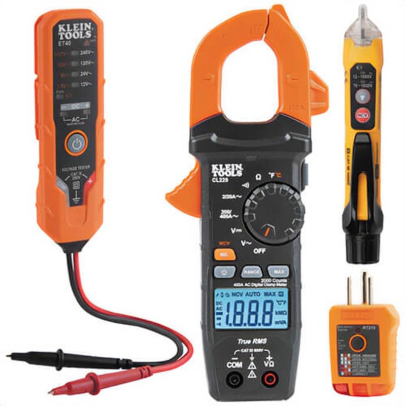 Klein CL220VP Premium Meter Electrical Test Kit, ABS/Electronics, 6 ft Drop Protection, 1.6 in Jaw