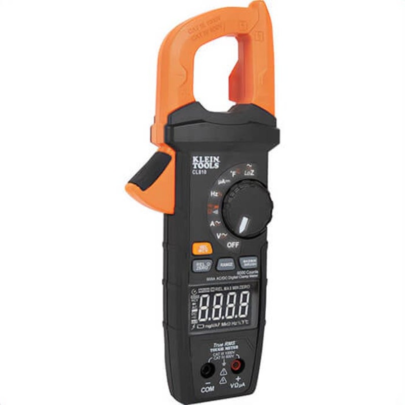 Klein CL810 600A AC/DC Auto-Ranging Digital Pro Clamp Meter with Worklight, ABS/Electronics, ABS/Electronics, 1,000V AC/DC