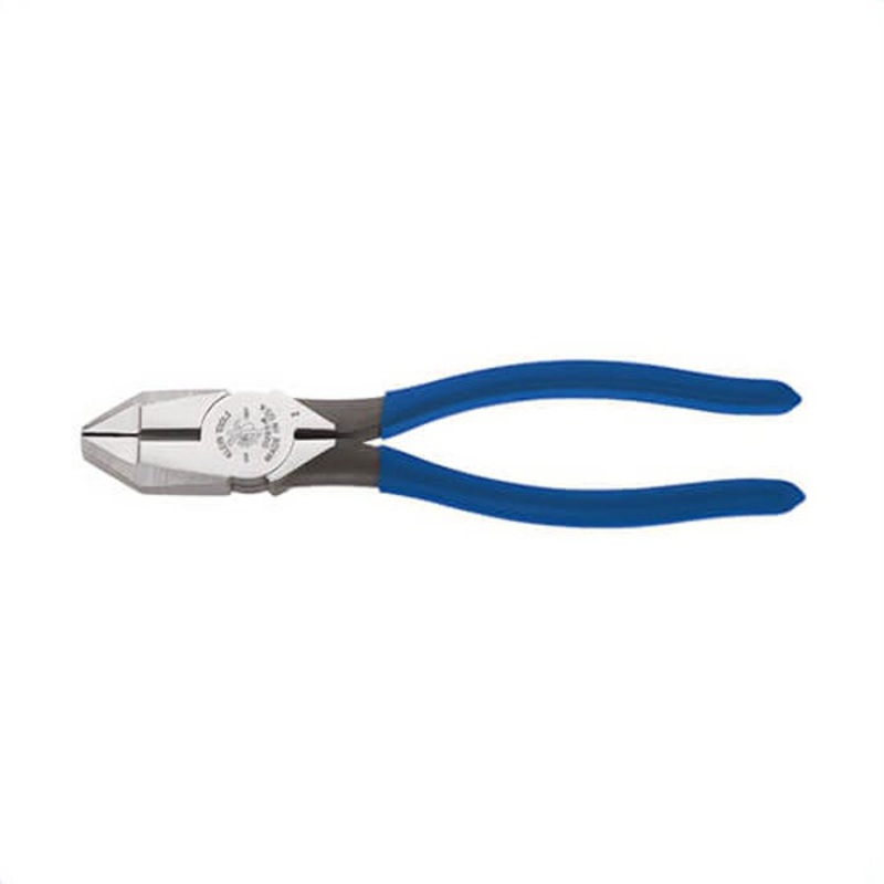Klein D201-8 Lineman's Pliers, Hot Riveted, Plastic-Dipped, Steel, 3.65 in Handle, 0.719 in Knife, 1.563 in Jaw Capacity, 8 in