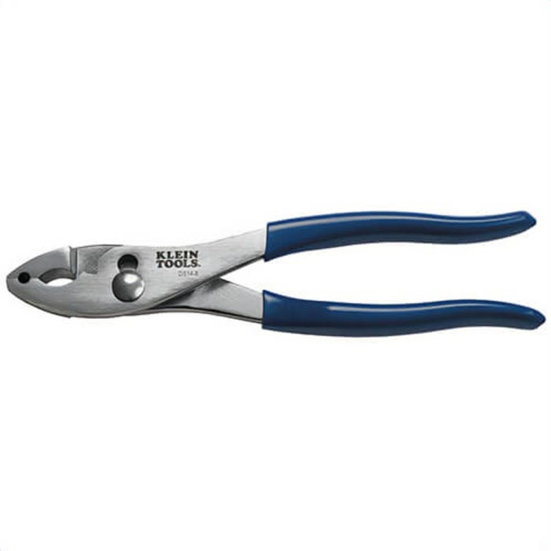 Klein D514-8 Slip Joint Pliers Hose Clamp, Plastic-Dipped, 4.28 in Handle, 1.37 in Jaw Length, 1.25 in Jaw Width, 8 in