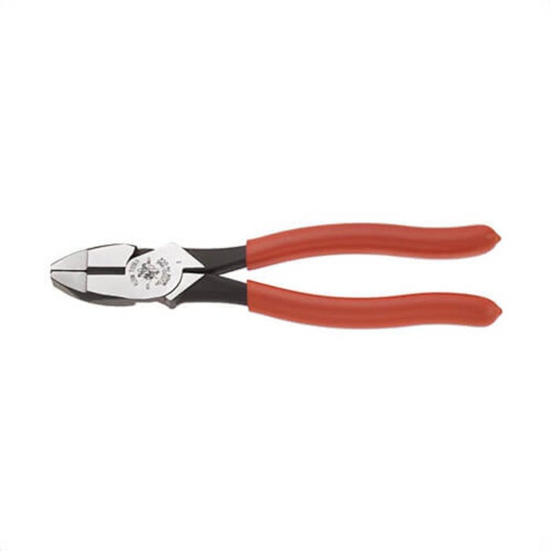 Klein HD2000-9NE Heavy-Duty Linemans Pliers, Thicker-Dipped Handle, New England, Plastic-Dipped, Steel, 1.42 in Jaw Capacity