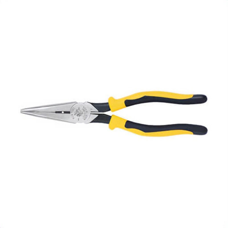Klein J203-8N Needle Nose Side-Cutters Pliers, Stripping, 0.69 in Knife, 4.45 in Handle, 0.12 in Point dia, 2.36 in Jaw, 8 in