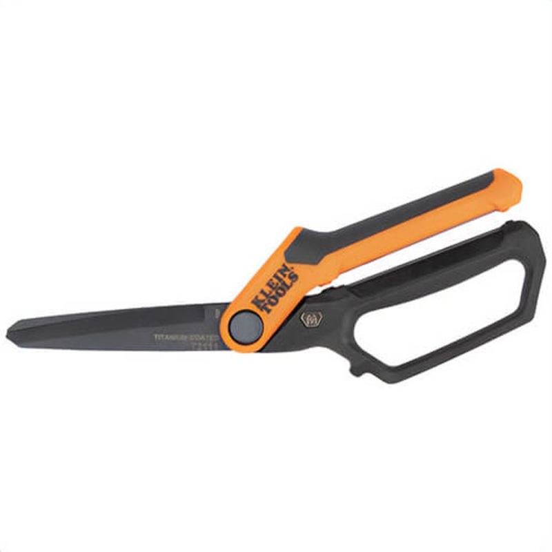Klein T2111 Titanium-Coated High-Leverage Professional Shears, Ambidextrous, Stainless Steel, Orange/Black, 10 in