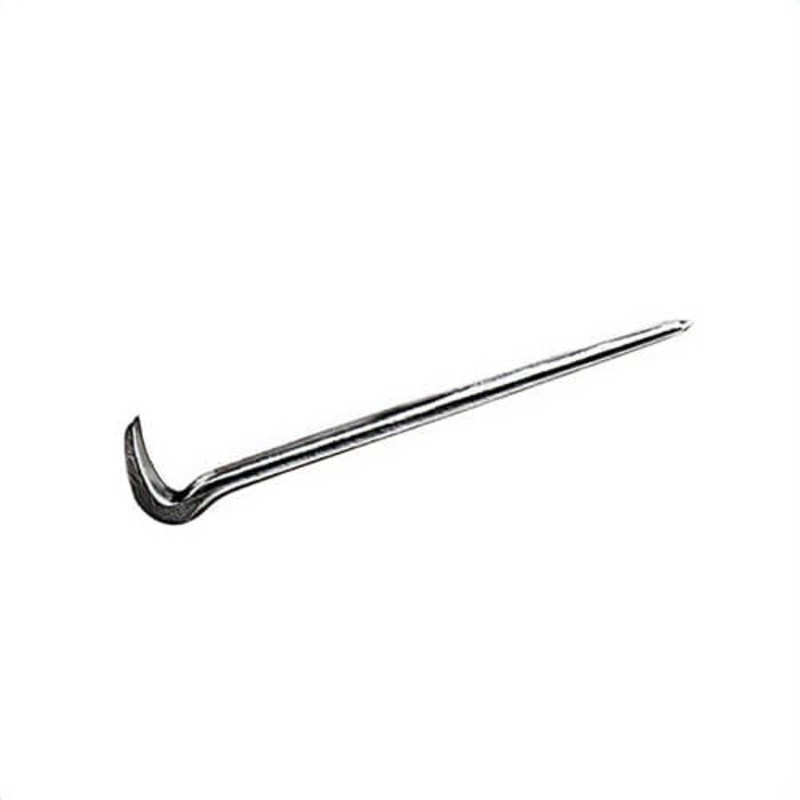 Power Team 7163 Pry Bar, Round Tip, Steel, Nickel Chrome, 7/16 in Tip Width, 12 in OAL