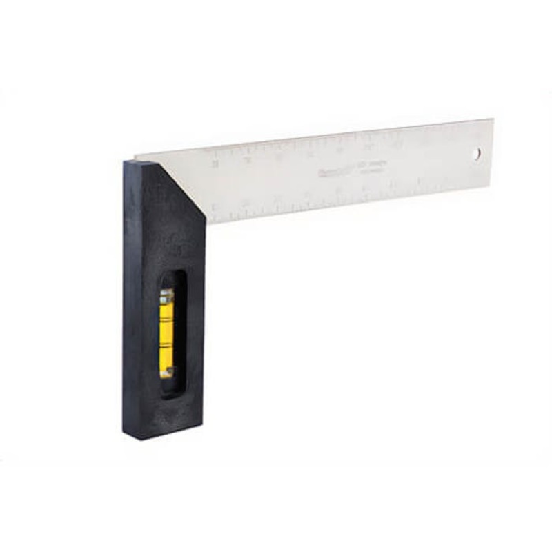 Empire 120M Polycast Try Square with Acrylic Vial, Steel, Metric, 20 cm