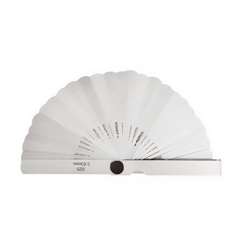 Empire 27511 Feeler Gauge,  26 Leafs from 0.0015 to 0.025 with Millimeter Equivalent, 0.04 mm - 0.063 mm for Metric