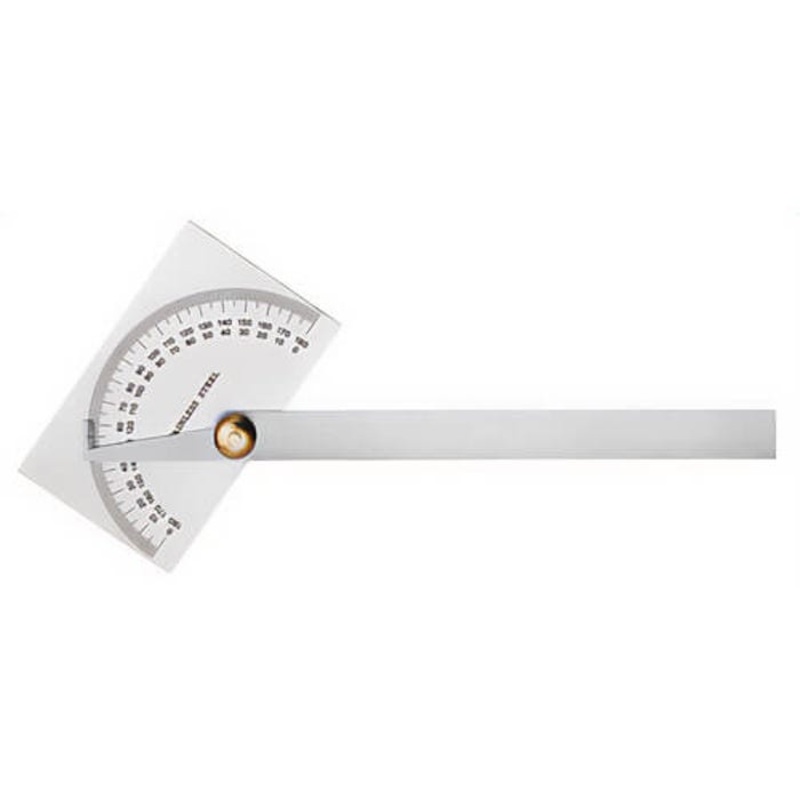 Empire 27912 Stainless Steel Protractor, 6 in Stainless Steel Arm and Square Head, 0 - 180 Measurements