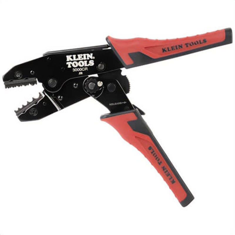 Klein 3006CR Ratcheting Non-Insulated Terminal Crimper, 10 to 22 AWG Wire, Steel