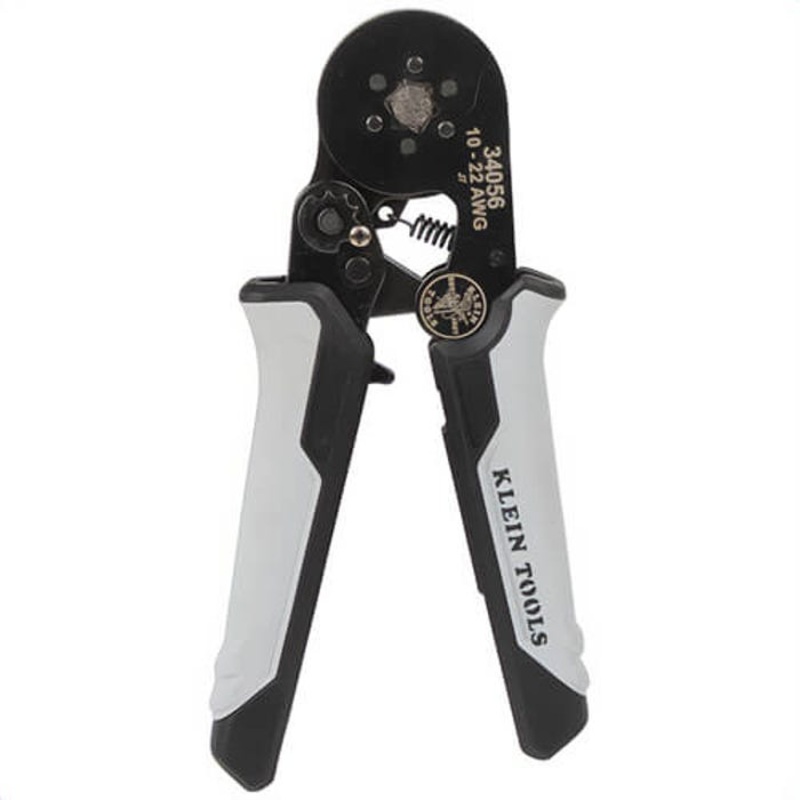 Klein 34056 Ratcheting Ferrule Hex Crimper, 10 to 22 AWG Wire, Steel, Black/Grey