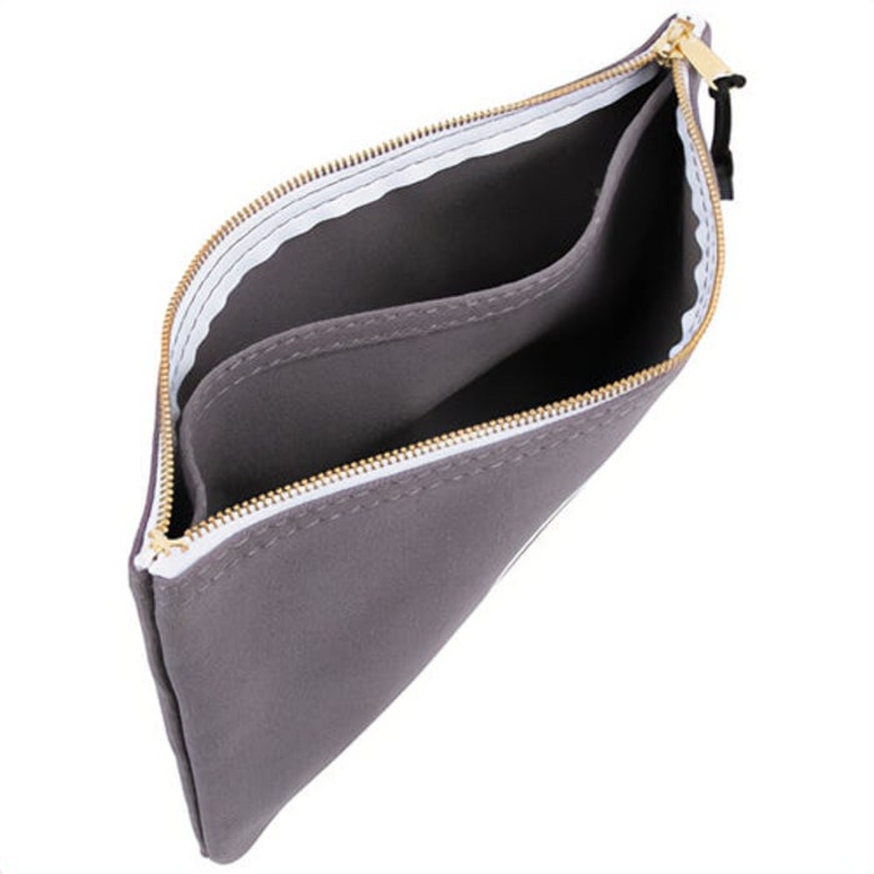 Klein 55578 Zipper Bag with Divider, Canvas Tool Pouch, No. 10 Canvas, Gray, 7 in