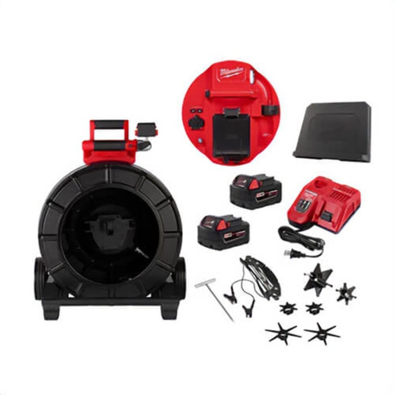 Milwaukee 2975-22 M18 Mid-Stiff Pipeline Inspection System, 200 ft
