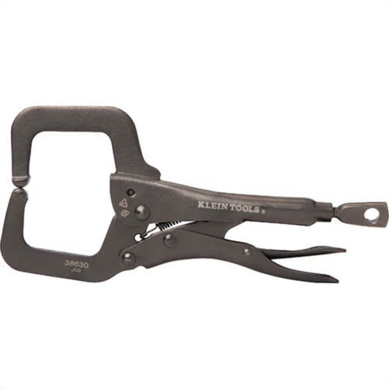 Klein 38630 C-Clamp Locking Pliers with Standard Jaws, Steel, 6 in
