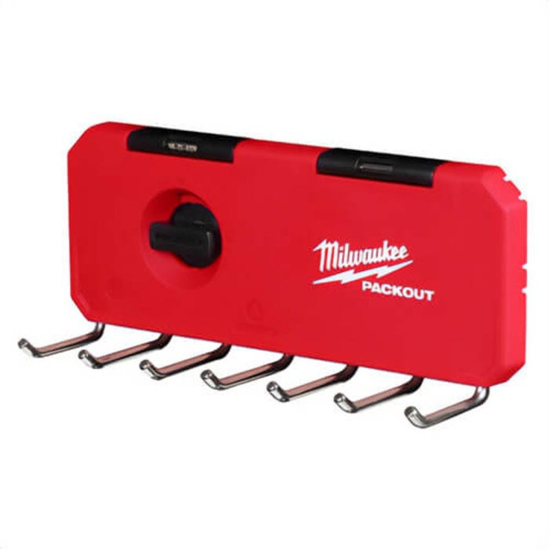 Milwaukee 48-22-8329 Packout 7-Hook Rack, Plastic, 25 lb Capacity