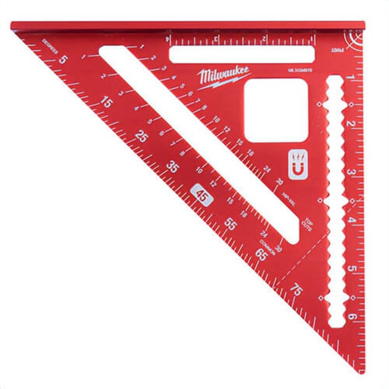 Milwaukee MLSQM070 Rafter Square, 7 in, 1/8 in Graduation, Extruded Aluminum
