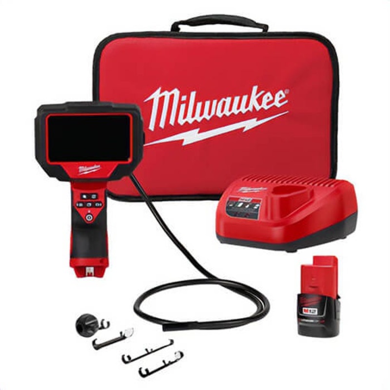 Milwaukee 2323-21 M12 M-Spector Inspection Camera Kit, 0.394 in dia, 4.3 in LCD Display, Black/Red