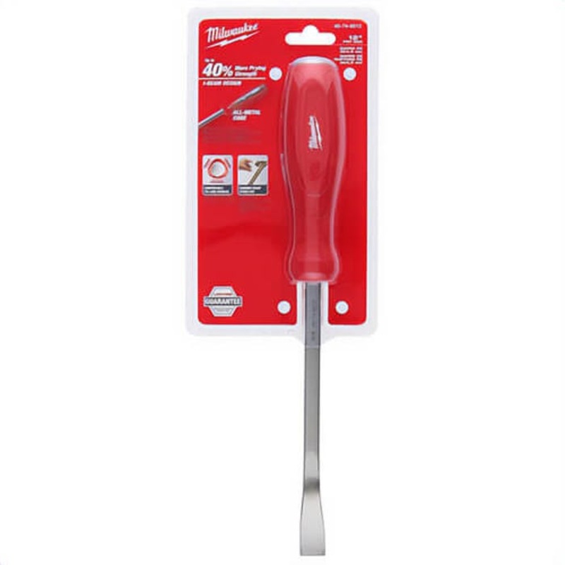 Milwaukee 45-74-9212 I-Beam Pry Bar, Beveled Tip, 12 in OAL, Steel