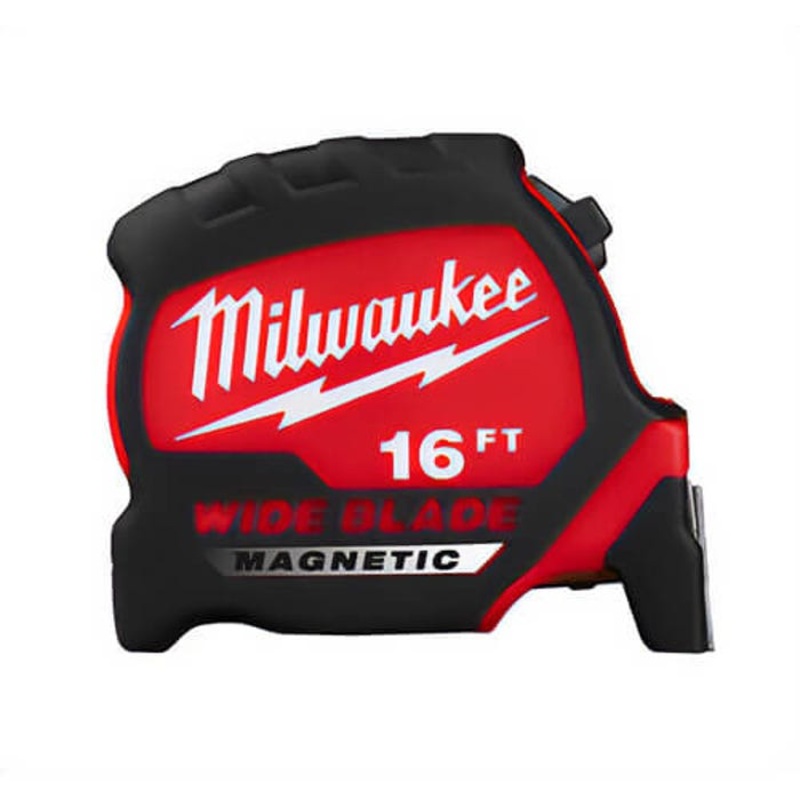 Milwaukee 48-22-0216M Magnetic Wide Measuring Tape with Belt Clip, 16 ft L x 1-5/16 in W Blade, Steel Blade