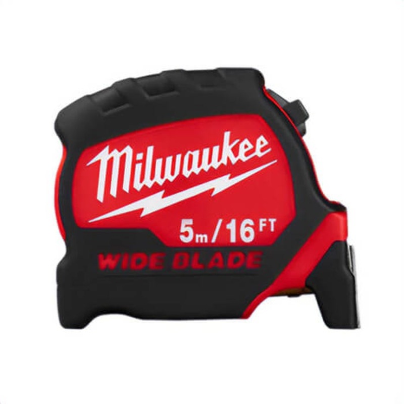 Milwaukee 48-22-0217 Magnetic Wide Measuring Tape with Belt Clip, 16 ft L x 1-5/16 in W Blade, Steel Blade, 1/16 in, 1/8 in