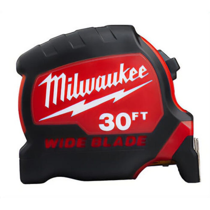 Milwaukee 48-22-0230 Magnetic Wide Measuring Tape with Belt Clip, 30 ft L x 1-5/16 in W Blade, Steel Blade