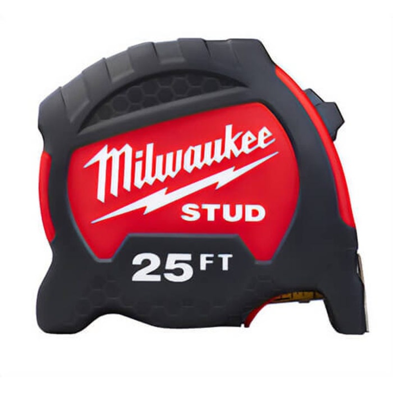 Milwaukee 48-22-0417 Compact Wide Measuring Tape with Belt Clip, 16 ft L x 1-1/8 in W Blade, Steel Blade