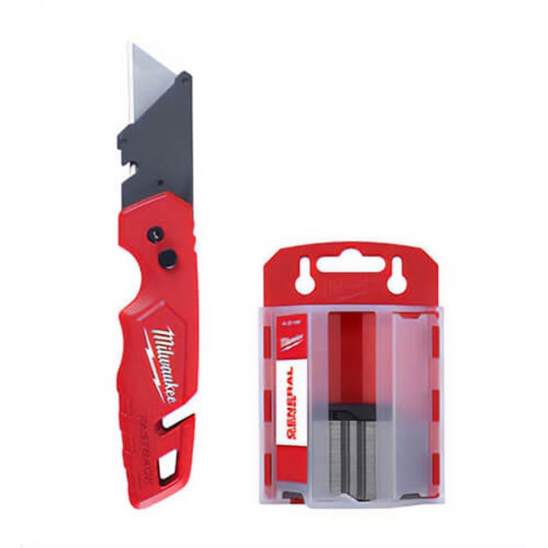 Milwaukee 48-22-1504 Fastback Folding Utility Knife and Blade Set with Blade Storage, Steel Blade, 50 Blades, 6.87 in OAL