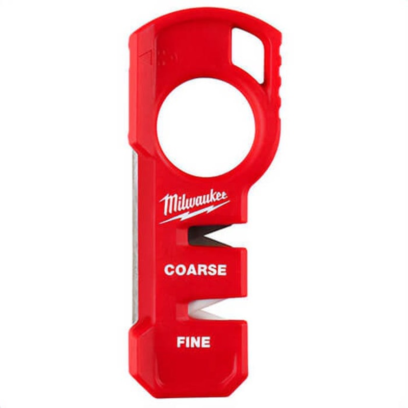 Milwaukee 48-22-1590 Compact Knife Sharpener, 1.5 in L x 0.5 in W, Coarse Carbide/Diamond Grit Sharpening, Red