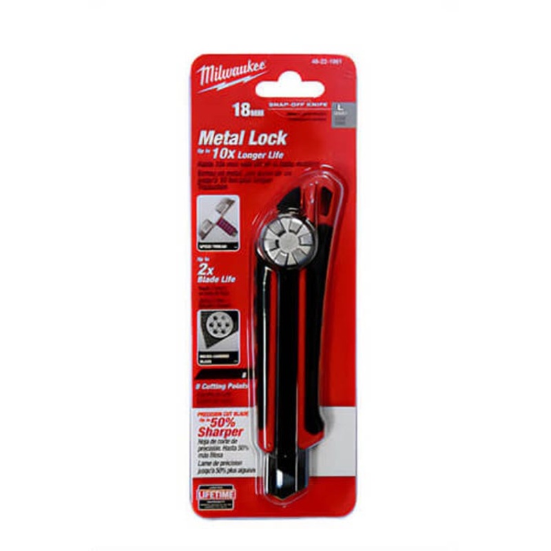 Milwaukee 48-22-1961 Utility Knife with Metal Lock and Precision Cut Blade, 18 mm