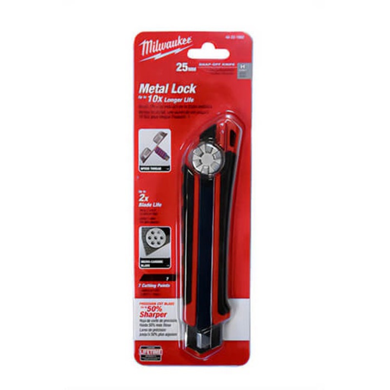 Milwaukee 48-22-1962 Utility Knife with Metal Lock and Precision Cut Blade, 25 mm