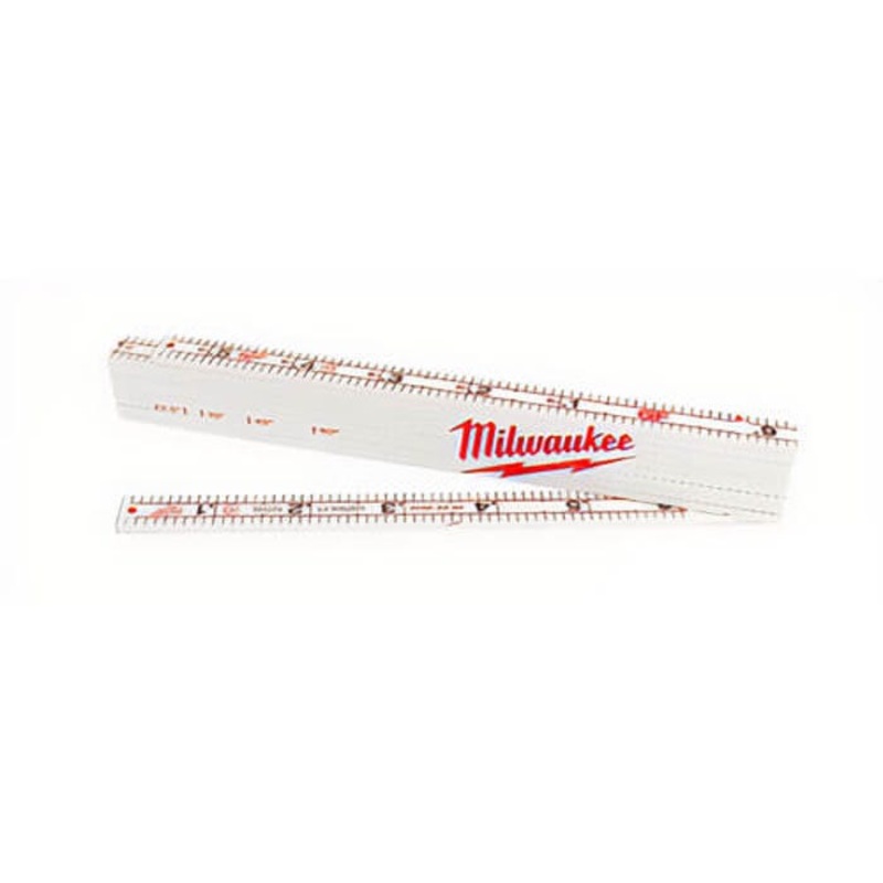 Milwaukee 48-22-3802 Engineer's Folding Rule, Graduations 0.1 in, 9-1/4 in L, Composite Laminate/Fiberglass, White