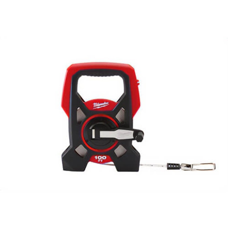 Milwaukee 48-22-5201 Long Reel Measuring Tape, 100 ft L x 1/2 in W Blade, Steel Blade