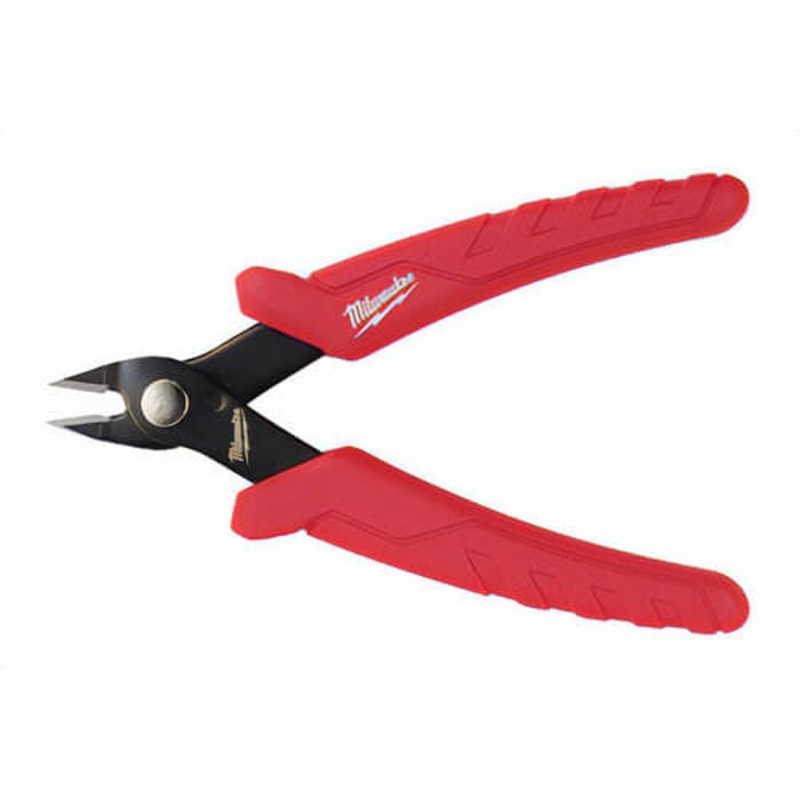 Milwaukee 48-22-6105 Lightweight Mini Flush Cutter, 1/2 in Nominal, Up to 18 AWG Shears thick Maximum Wire, 1/4 in Jaw Steel Jaw