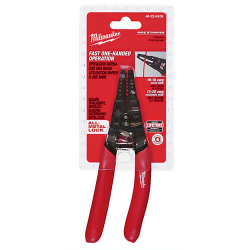 Milwaukee 48-22-6109 General Purpose Wire Stripper/Cutter, 20 to 12 AWG Solid/Stranded Cable/Wire