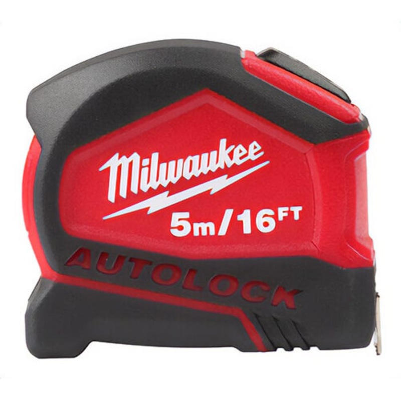 Milwaukee 48-22-6817 Compact Measuring Tape, 16 ft L x 27 mm W Blade, Steel Blade, 1/16 in Graduation